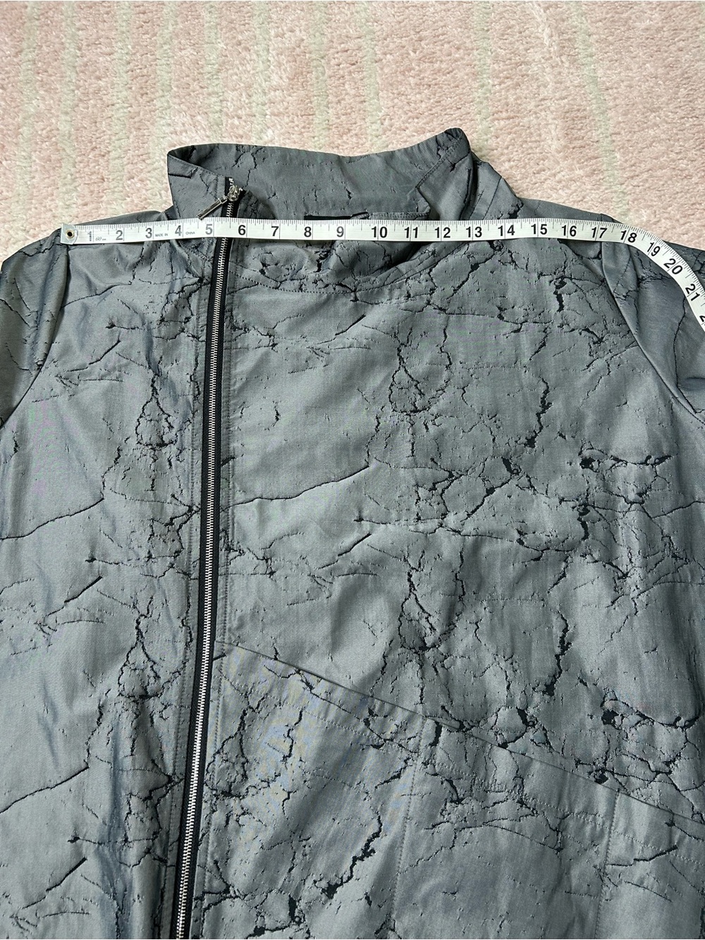 NWT Sun Kim Marble Pattern Asymmetrical Jacket Waist Length Size XL Lagenlook - Picture 7 of 13